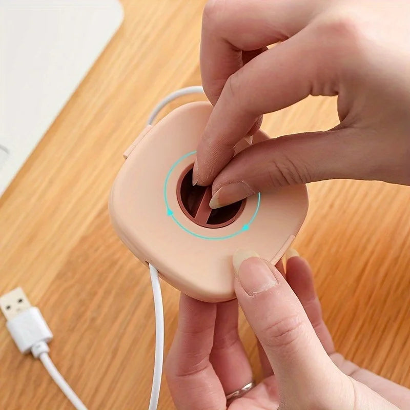 Travel Cable Organizer with Retractable Holder – Hard Plastic, Striped, 3-Colors, Adjustable Stand – Ideal Gift for Any Occasion